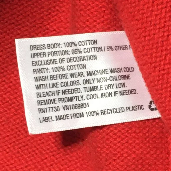 Cat Jack Sweater Dress Infant Girls 6-9m Red Lattice Stitch Knit Long Sleeve - Picture 5 of 6